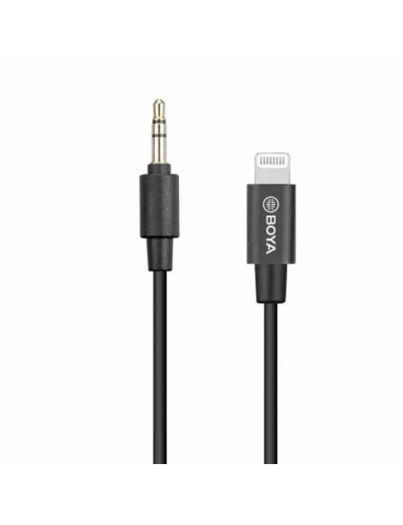 BOYA Adapter cable BY-K1, 3.5mm Male TRRS to Male Lightning (20cm) Black EU