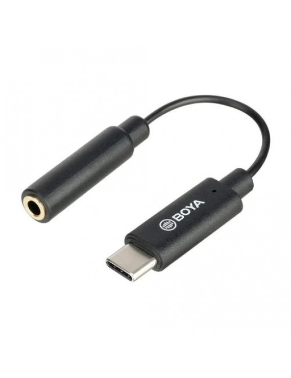BOYA Adapter cable BY-K4, 3.5mm Female TRRS to Male Type-C (6cm) Black EU