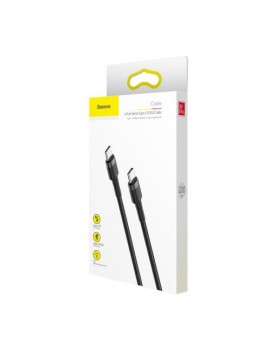 Baseus Type-C - Type-C Cafule Cable PD 2.0 60W, 3A, 2m, Black/ Gray (CATKLF-HG1)