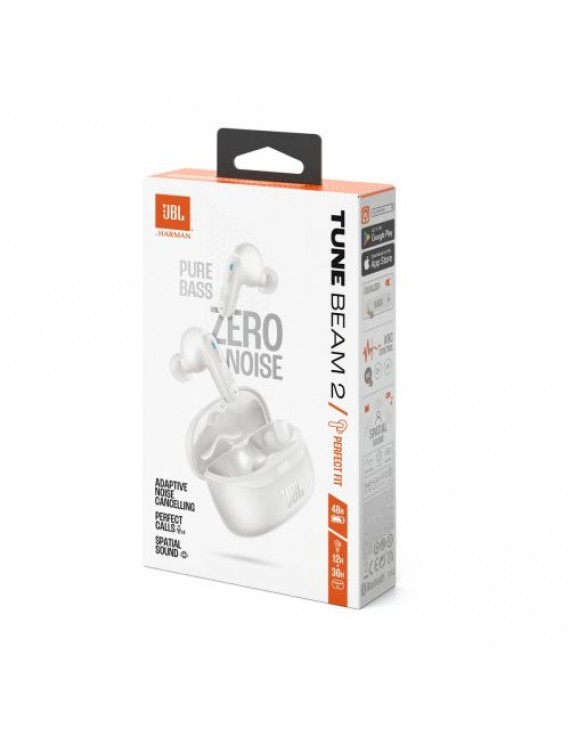JBL Tune Beam 2 TWS Bluetooth Wireless In-Ear Earbuds White EU