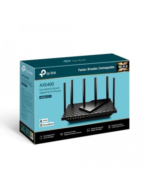TP-Link Wi-Fi Router Archer AX73 AX5400, 5400Mbps, LAN/WAN, 802.11ac, Wi-Fi 6, Black EU