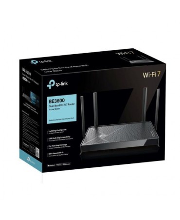 TP-Link Wi-Fi Router Archer BE230 BE3600, 3600Mbps, LAN/WAN, 802.11be, Wi-Fi 7, Black EU