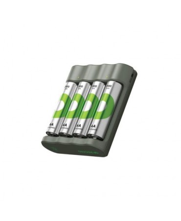 GP Battery Charger B421 with 4 AA Rechargable batteries, 2000 mAh, 1.2V, Black EU