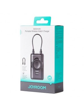 Joyroom Power Bank Magnetic Wireless Charging for Apple Watch, C+Lightning, 3W, 5000 mAh, with Type-C - Lightning Cable, Black (JR-W13)