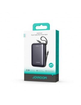 Joyroom Power Bank with Digital Display Type-C, PD 22.5W, 20000 mAh with built-in Double Type-C Cable, Black (JR-PBF29)