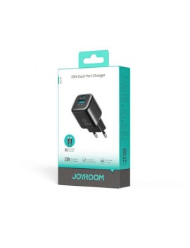 Joyroom Travel Charger C+U, PD 33W with Type-C to Type-C Cable PD 60W, (1m), Black (JR-TG7)