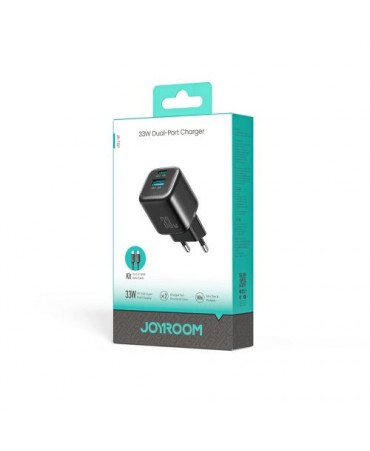 Joyroom Travel Charger C+U, PD 33W with Type-C to Type-C Cable PD 60W, (1m), Black (JR-TG7)