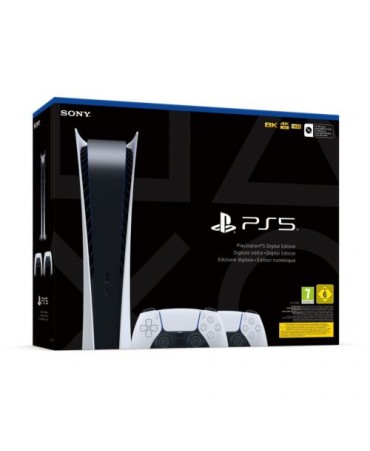 SONY PS5 Digital Edition 825GB E-Chassis with 2 Controllers White EU