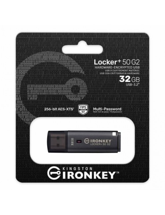 Kingston Pendrive 32GB IronKey Locker+50 USB 3.2 Black EU (IKLP50G2/32GB)