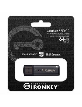 Kingston Pendrive 64GB IronKey Locker+50 USB 3.2 Black EU (IKLP50G2/64GB)