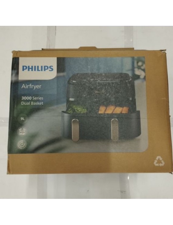 [Outlet Grade A] Philips Airfryer 3000 Series Dual Basket NA35200, 9L Black EU