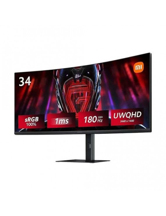 Xiaomi Monitor G34WQI - 34 inch, WQHD Ultrawide - Curved Gaming Black EU ELA5454EU - ONLY BOX DAMAGE