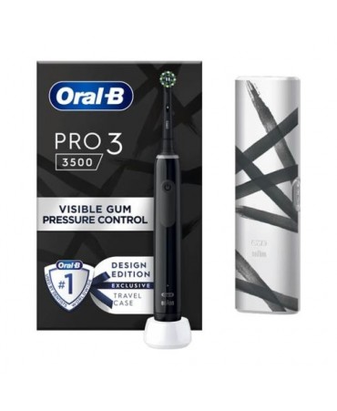 Oral-B Electric Toothbrush Pro 3 3500 Sensitive Clean Rotating/Oscillating/Pulsating Design Edition, Black EU
