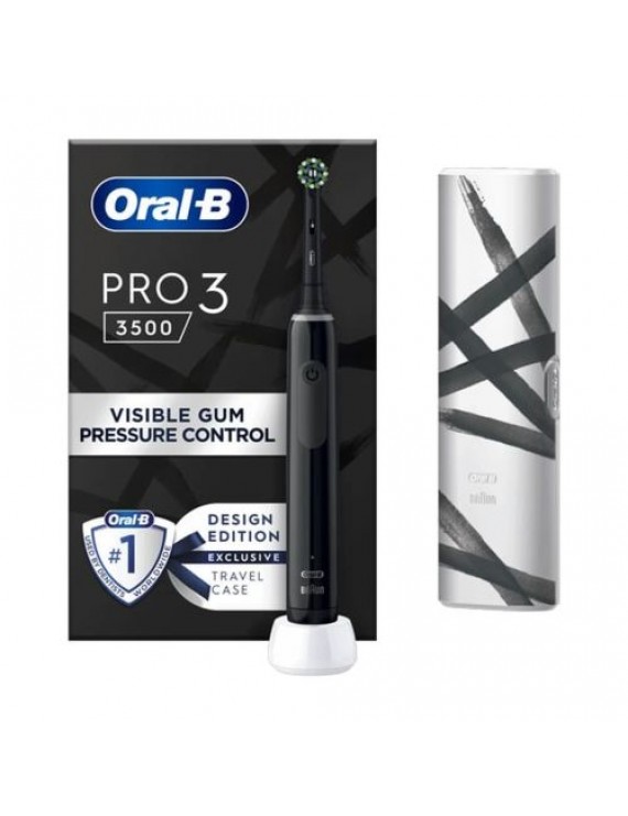 Oral-B Electric Toothbrush Pro 3 3500 Sensitive Clean Rotating/Oscillating/Pulsating Design Edition, Black EU