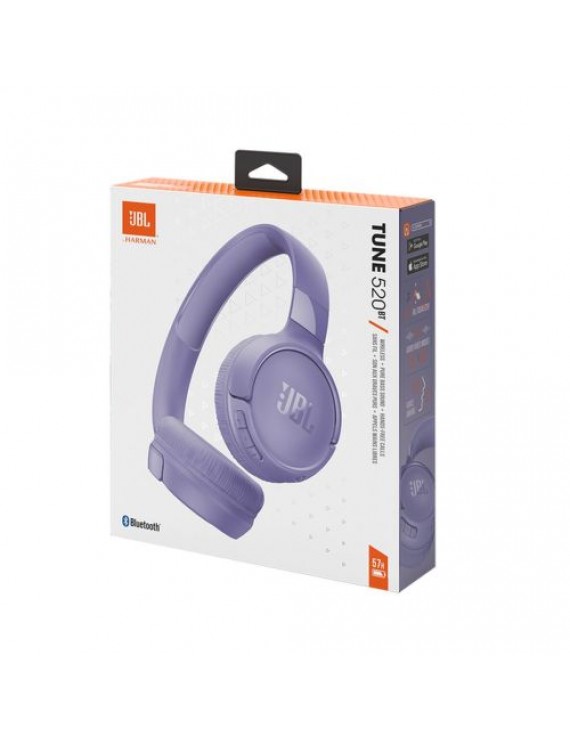 JBL Tune 520BT Bluetooth Wireless On-Ear Headphones Purple EU