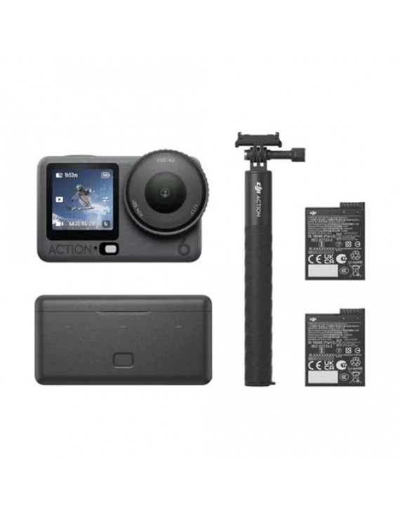 DJI Action Camera Osmo Action 6 Enchanced Combo 40 MPx 4k 120fps Black EU (CP.OS.00000505.02)