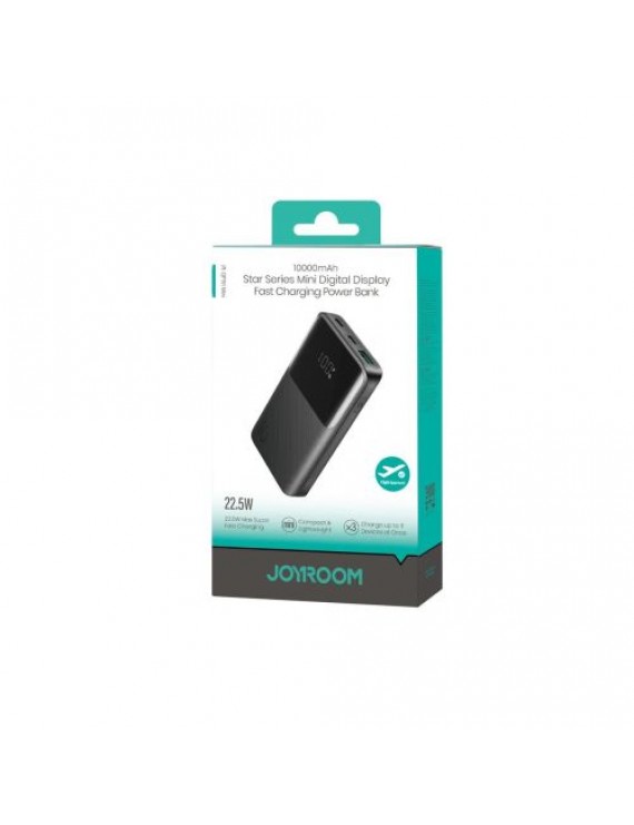 Joyroom Mini Power Bank Star Series with Digital Display C+U+U, PD 22.5W, 10000 mAh, Black (JR-QP191)