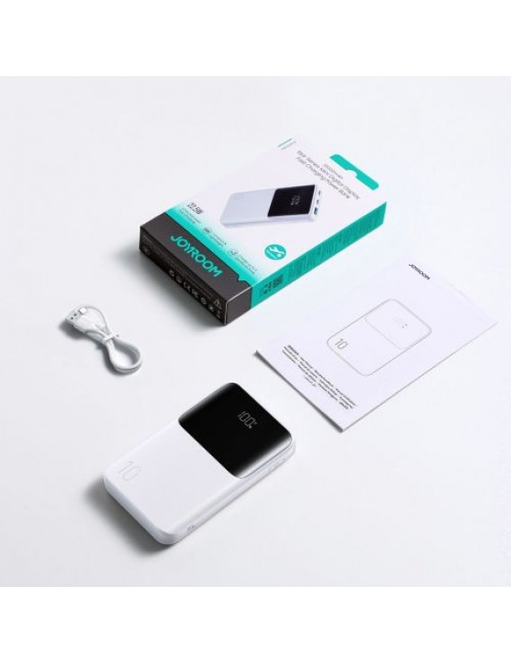 Joyroom Mini Power Bank Star Series with Digital Display C+U+U, PD 22.5W, 10000 mAh, White (JR-QP191)