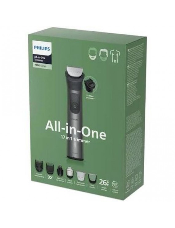 Philips Wet & Dry Multi Grooming Trimmer 17 in 1, Series 7000, MG7951/15 Black / Silver EU