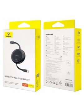 Baseus Cable Type-C - Type-C Free2Draw Reatractable 480mb/s, 100W, 1m, Black (P10364500111-00)