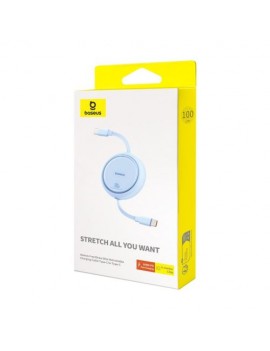 Baseus Cable Type-C - Type-C Free2Draw Reatractable 480mb/s, 100W, 1m, Blue (P10364500311-00)