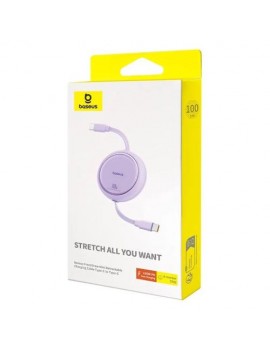 Baseus Cable Type-C - Type-C Free2Draw Reatractable 480mb/s, 100W, 1m, Purple (P10364500511-00)