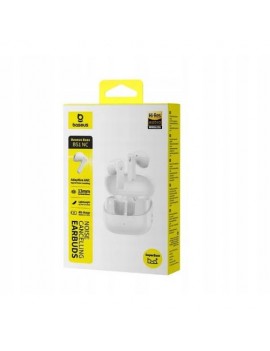 Baseus Earphone Bluetooth BH1 TWS, BT6.0 In-Earbuds with AI Clear Calls, White (A0010103)