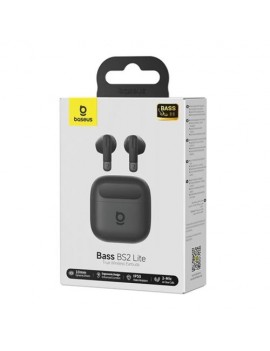 Baseus Earphone Bluetooth BS2 Lite TWS, BT56.0 In-Earbuds with ENC, Black (A0010A02)