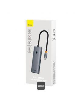 Baseus HUB UltraJoy Series 5-in-1 Adapter (Type-C to 4xUSB, 4K 30Hz HDMI), Gray (B00052809813-00)