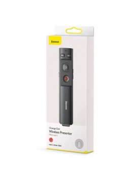 Baseus Laser Wireless Presenter Orange Dot Remote controller for PPT, Red beam, Gray (ACFYB-0G)