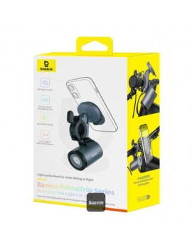 Baseus Phone Holder PrimeTrip Series 2-in-1 for Bike, Scooter, Moped, with Bulit-in LED Lamp, 660lm, 3000 mAh, Black (C12569000121-00)