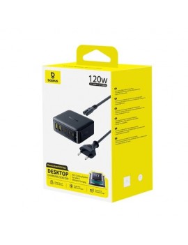 Baseus Power Station EnerFill FH21 (GaN) 6-in-1 QC, C+C+C+C+U+U, 120W with 1.5m Wall Cable Black (E0120T01)
