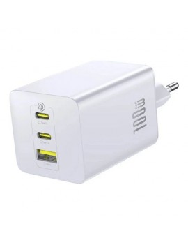 Baseus Travel Charger EnerFill FE11 Fast Charge C+C+U, 100W, White (P10182102213-00)