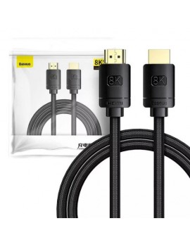 Baseus Video Cable High Definition Series HDMI 8K - HDMI 8k, 2.0 4K, 60 Hz, 48 Gbps, 2m, Black (CAKGQ-K01)