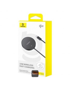 Baseus Wireless Charger Simple Mini4 Magnetic Qi2 15W with Built-in Type-C Cable, Black (P10273300121-00)