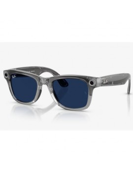 Ray-Ban Meta Wayfarer Gen2 Smart Glasses with AI, Size 50-22, Transitions Sapphire Lense, Shiny Transparent Grey EU