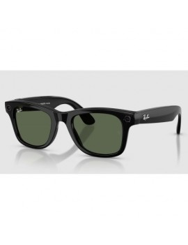Ray-Ban Meta Wayfarer Gen2 Smart Glasses with AI, Size 53-22, G-15 Clear Lense, Shiny Black EU