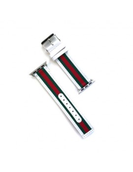 NoBrand Apple Watch Fabric Strap 38/40/41mm, Red/ Green/ White