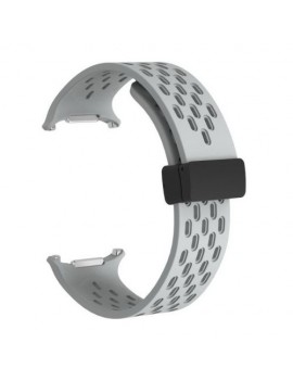 NoBrand Galaxy Watch Ultra Silicone Perforated Magnetic Strap 24mm, Light Gray