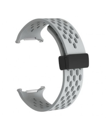 NoBrand Galaxy Watch Ultra Silicone Perforated Magnetic Strap 24mm, Light Gray