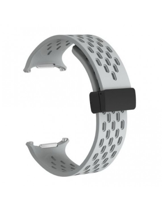 NoBrand Galaxy Watch Ultra Silicone Perforated Magnetic Strap 24mm, Light Gray