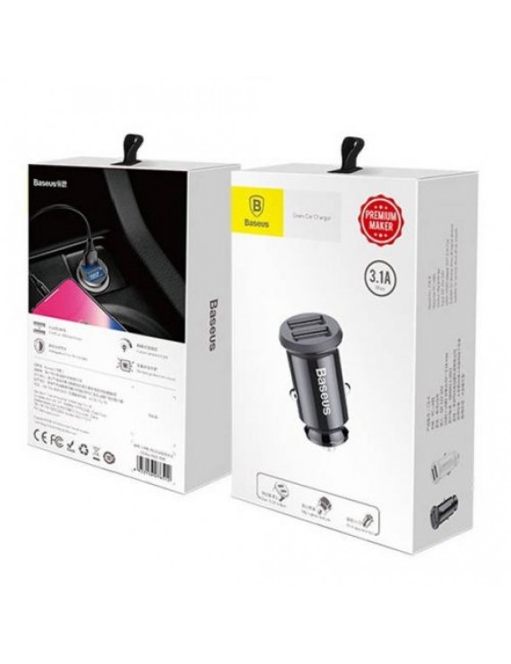 Baseus Car Charger Grain 3.1A Black (CCALL-ML01)