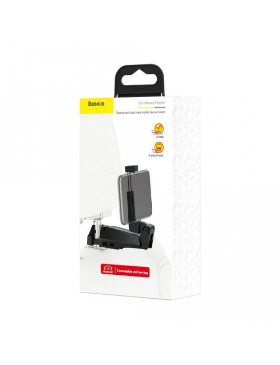 Baseus Car Mount Back Seat Headrest Phone Bracket Holder hook for 4.0-6.5 inch black (SUHZ-A01)