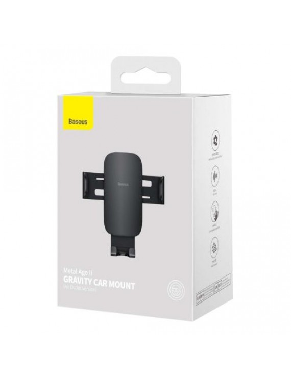 Baseus Car Mount Metal Age II Gravity on the vertical and horizontal ventilation grill Black (SUJS000001)