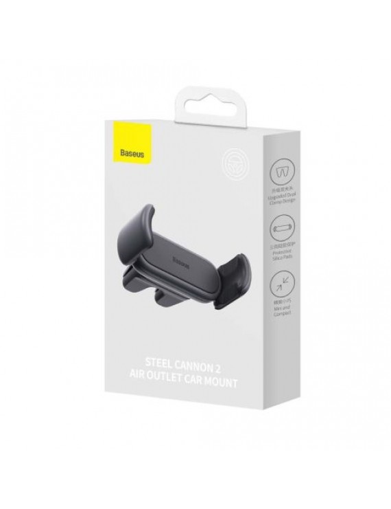 Baseus Car Mount Steel Cannon 2 Smartphone holder for the ventilation grille from 4.7 to 6.76 inch, Black (SUGP000001)