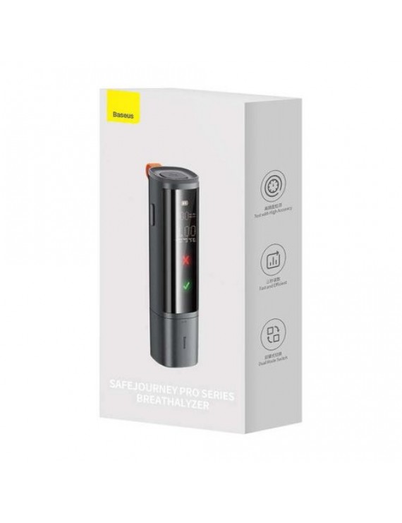 Baseus Car Tool Alcohol Breathalyser SafeJourney Pro Series, PD 5V, 470 mAh, (with USB - TYPE-C 1m cable), Gray (CRCX060014)