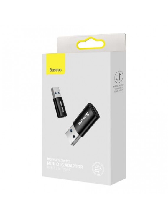 Baseus Converter Ingenuity Series Mini OTG Adaptor USB-A 3.1 Male to Type-C Female Black (ZJJQ000101)