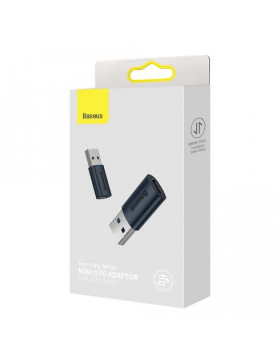 Baseus Converter Ingenuity Series Mini OTG Adaptor USB-A 3.1 Male to Type-C Female Blue (ZJJQ000103)