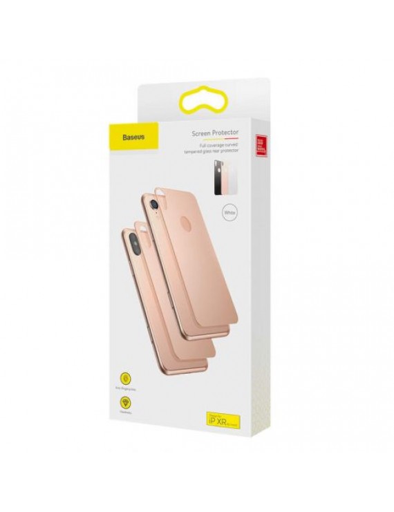 Baseus iPhone Xr 0.3 mm Full coverage curved T-Glass rear Protector Black (SGAPIPH61-BM01)