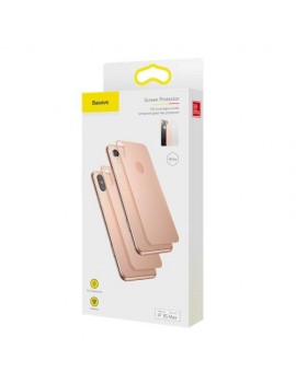 Baseus iPhone Xs Max 0.3 mm Full coverage curved T-Glass rear Protector Gold (SGAPIPH65-BM0V)